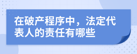 在破产程序中，法定代表人的责任有哪些