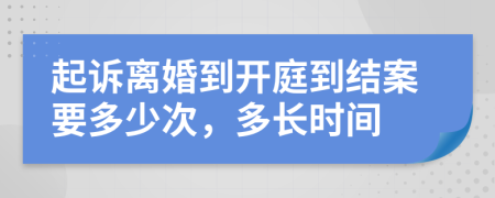 起诉离婚到开庭到结案要多少次，多长时间