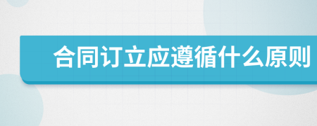 合同订立应遵循什么原则