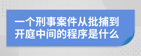 一个刑事案件从批捕到开庭中间的程序是什么