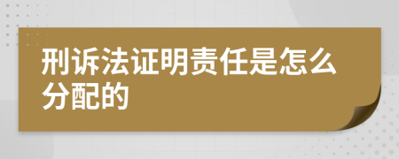 刑诉法证明责任是怎么分配的