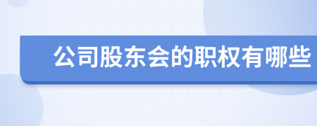 公司股东会的职权有哪些