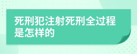 死刑犯注射死刑全过程是怎样的