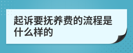 起诉要抚养费的流程是什么样的