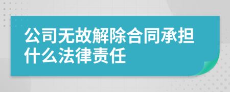 公司无故解除合同承担什么法律责任