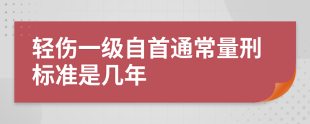 轻伤一级自首通常量刑标准是几年