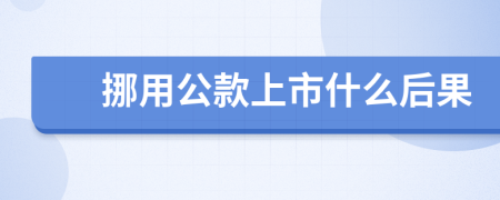 挪用公款上市什么后果