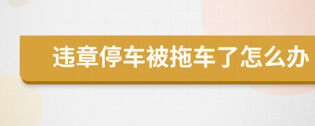 违章停车被拖车了怎么办