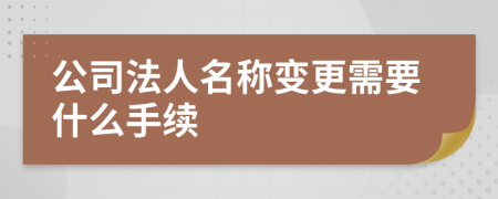 公司法人名称变更需要什么手续