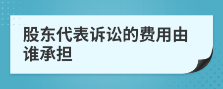 股东代表诉讼的费用由谁承担