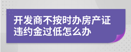 开发商不按时办房产证违约金过低怎么办