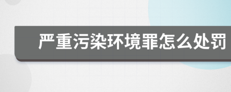 严重污染环境罪怎么处罚