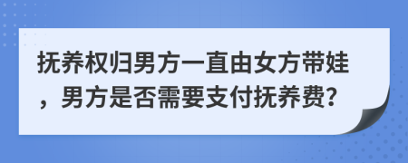 抚养权归男方一直由女方带娃，男方是否需要支付抚养费？