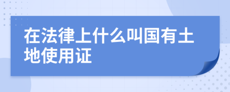 在法律上什么叫国有土地使用证