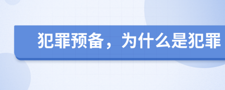 犯罪预备，为什么是犯罪