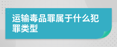 运输毒品罪属于什么犯罪类型