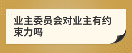 业主委员会对业主有约束力吗