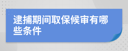 逮捕期间取保候审有哪些条件