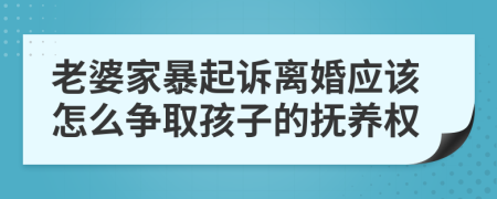 老婆家暴起诉离婚应该怎么争取孩子的抚养权