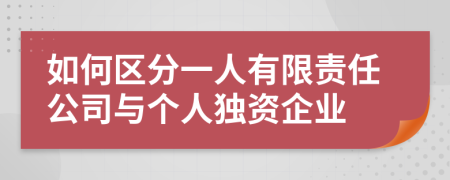 如何区分一人有限责任公司与个人独资企业