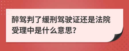 醉驾判了缓刑驾驶证还是法院受理中是什么意思？