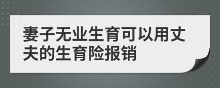 妻子无业生育可以用丈夫的生育险报销