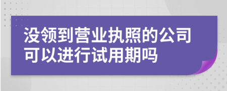 没领到营业执照的公司可以进行试用期吗