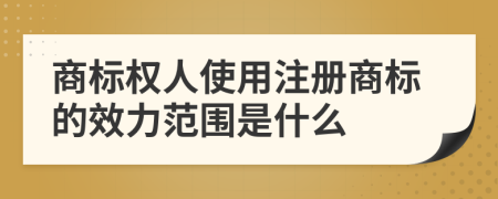 商标权人使用注册商标的效力范围是什么