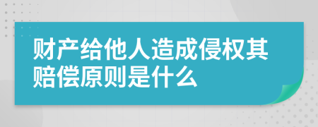 财产给他人造成侵权其赔偿原则是什么