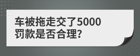 车被拖走交了5000罚款是否合理？