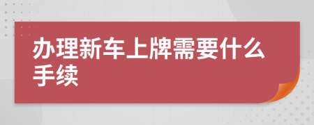 办理新车上牌需要什么手续