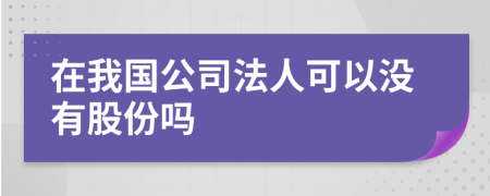 在我国公司法人可以没有股份吗