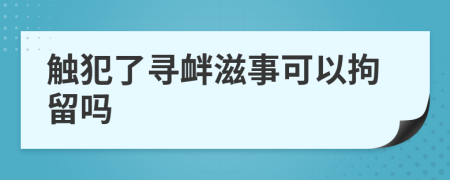 触犯了寻衅滋事可以拘留吗