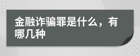 金融诈骗罪是什么，有哪几种