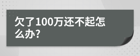 欠了100万还不起怎么办?