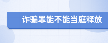 诈骗罪能不能当庭释放