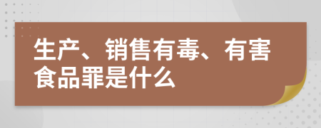 生产、销售有毒、有害食品罪是什么