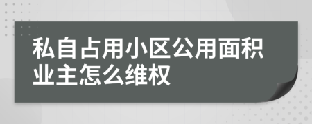 私自占用小区公用面积业主怎么维权