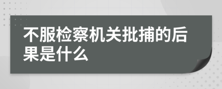 不服检察机关批捕的后果是什么