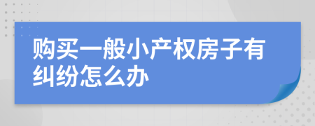 购买一般小产权房子有纠纷怎么办