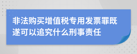 非法购买增值税专用发票罪既遂可以追究什么刑事责任