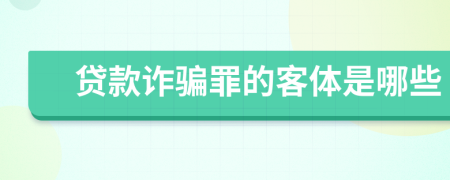 贷款诈骗罪的客体是哪些