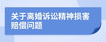 关于离婚诉讼精神损害赔偿问题