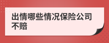 出情哪些情况保险公司不赔