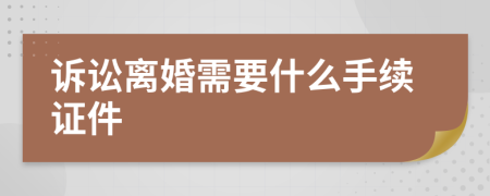 诉讼离婚需要什么手续证件