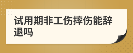 试用期非工伤摔伤能辞退吗