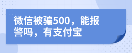 微信被骗500，能报警吗，有支付宝