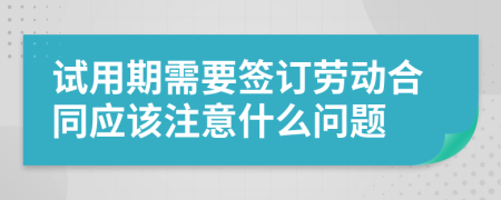 试用期需要签订劳动合同应该注意什么问题