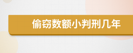 偷窃数额小判刑几年