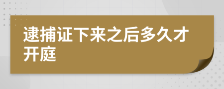 逮捕证下来之后多久才开庭
